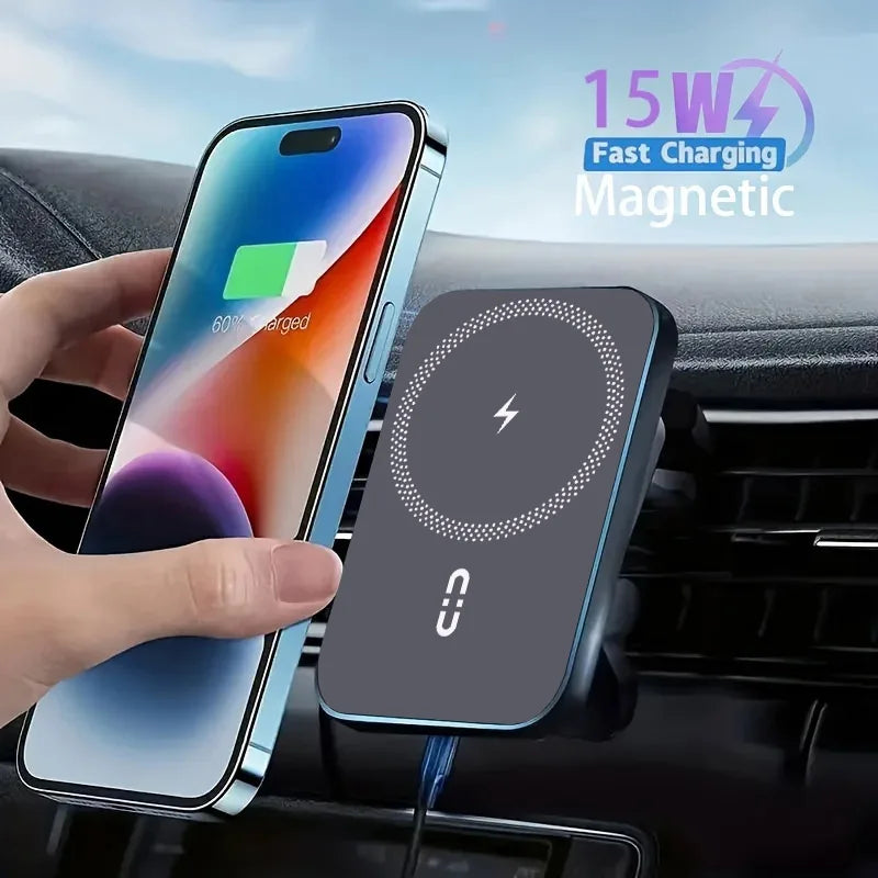 15W Magnetic Wireless Car Charger Mount-360° Rotation