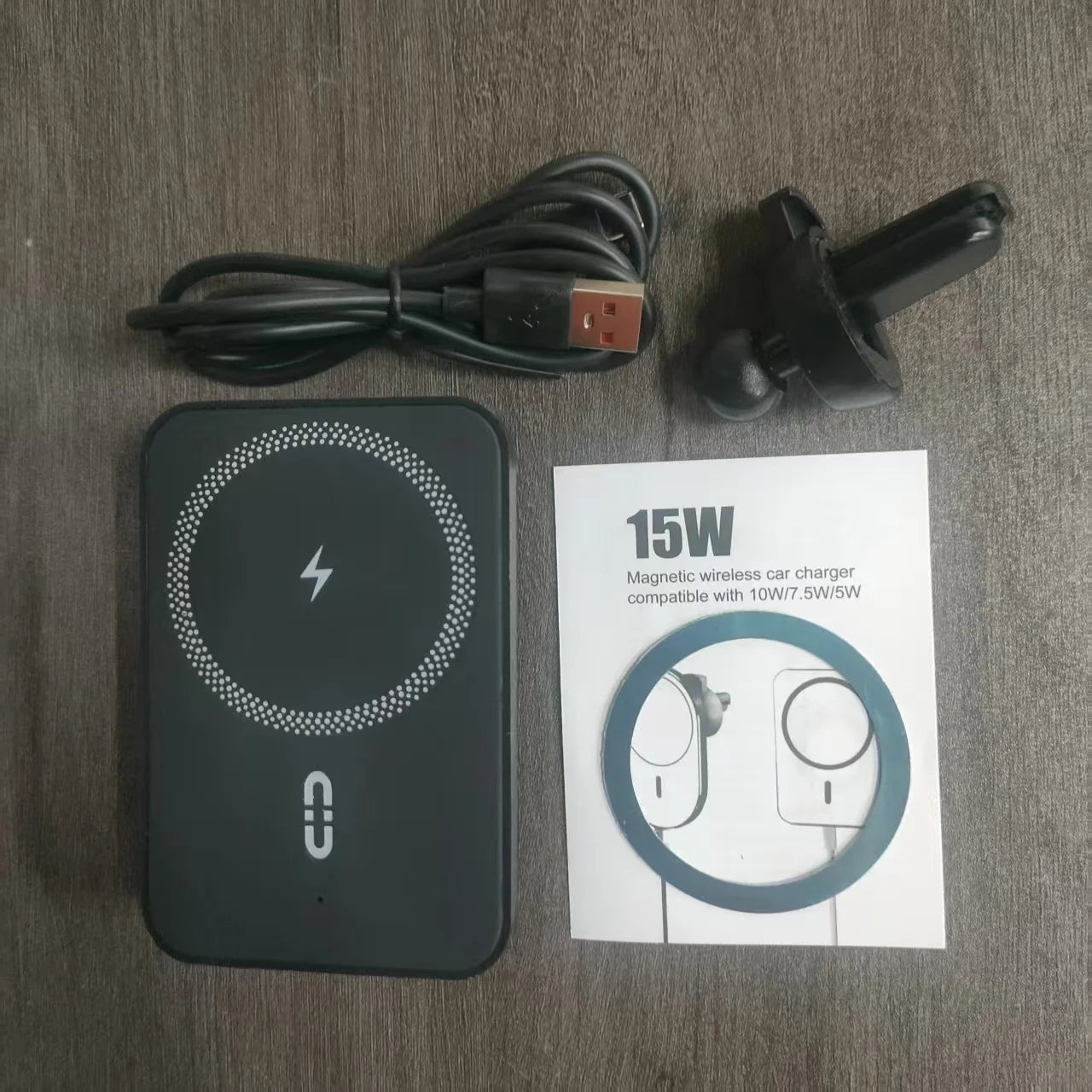 15W Magnetic Wireless Car Charger Mount-360° Rotation