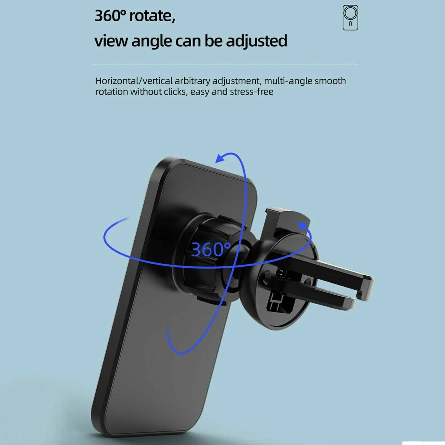 15W Magnetic Wireless Car Charger Mount-360° Rotation